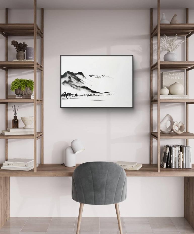 Original Abstract Landscape Painting by Margot Tohkou Olejniczak