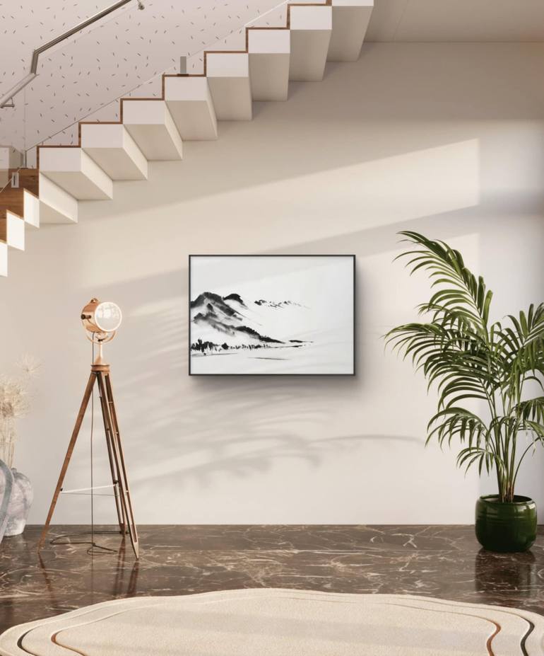 Original Abstract Landscape Painting by Margot Tohkou Olejniczak