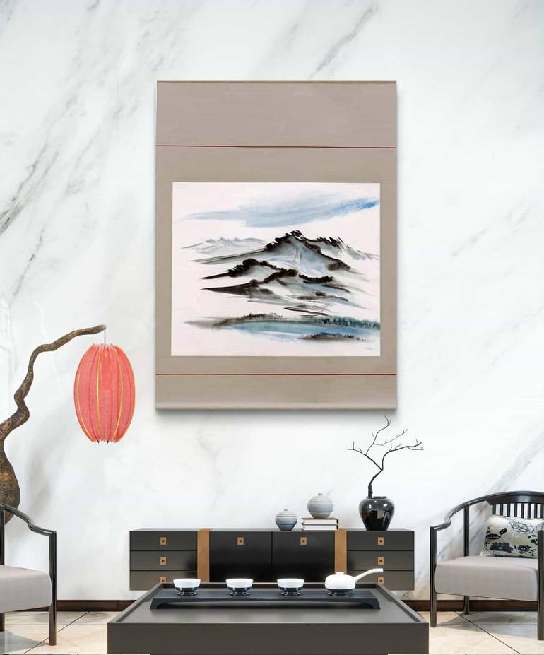 Original Abstract Landscape Painting by Margot Tohkou Olejniczak
