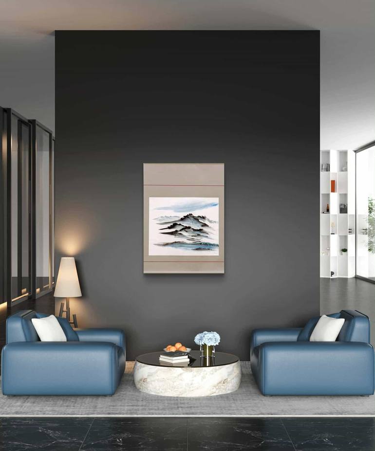 Original Abstract Landscape Painting by Margot Tohkou Olejniczak