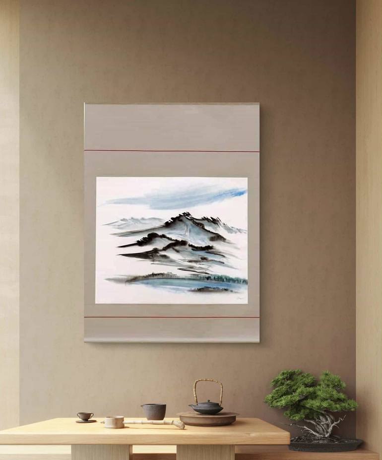 Original Abstract Landscape Painting by Margot Tohkou Olejniczak