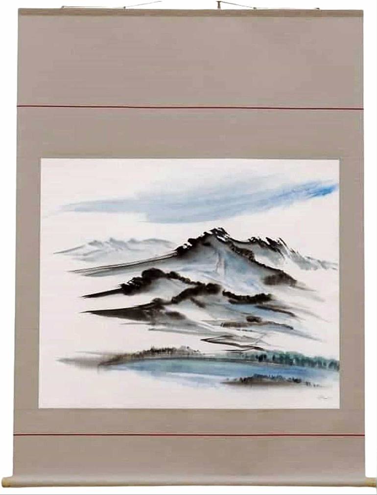 Original Abstract Landscape Painting by Margot Tohkou Olejniczak