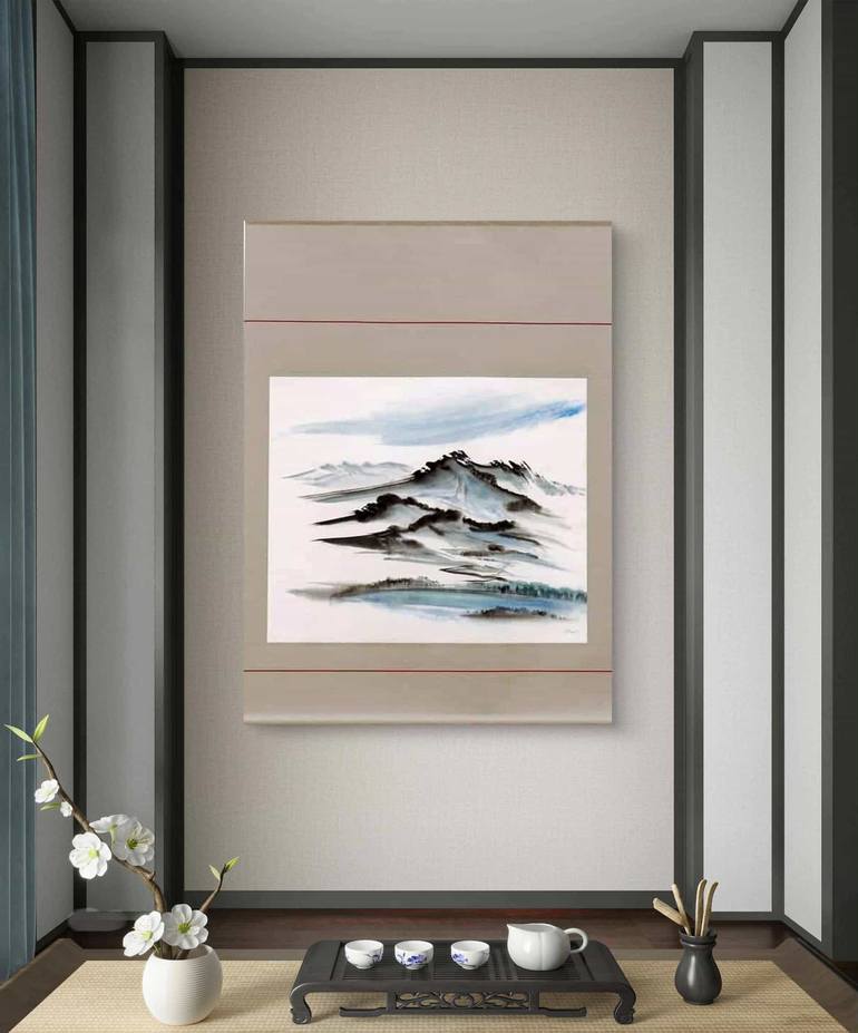 Original Abstract Landscape Painting by Margot Tohkou Olejniczak