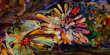 Original Abstract Expressionism Floral Paintings by Shakuntala Maheshwari