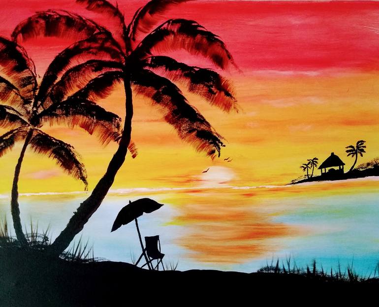 Original Fine Art Beach Painting by Richard Paolino