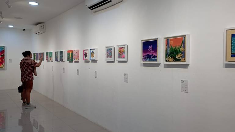 Original Art Deco Botanic Painting by Alif Edi Irmawan