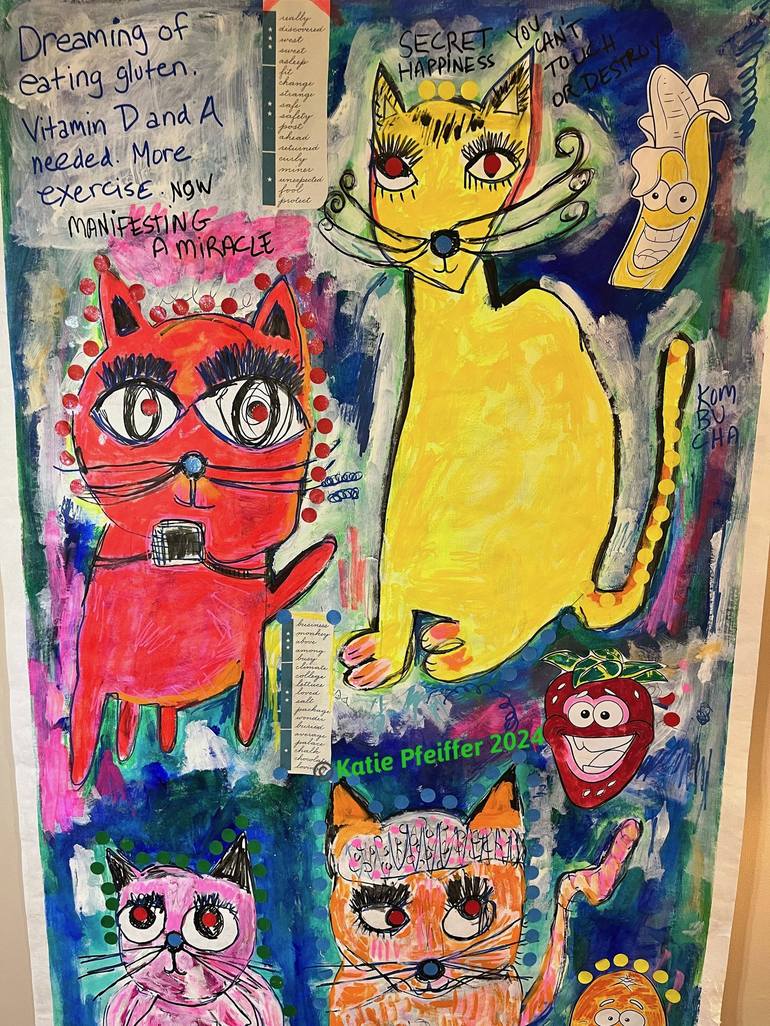 Original Pop Art Cats Collage by Katie Pfeiffer