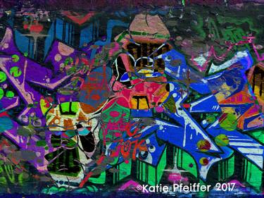 Original Abstract Expressionism Graffiti Collage by Katie Pfeiffer