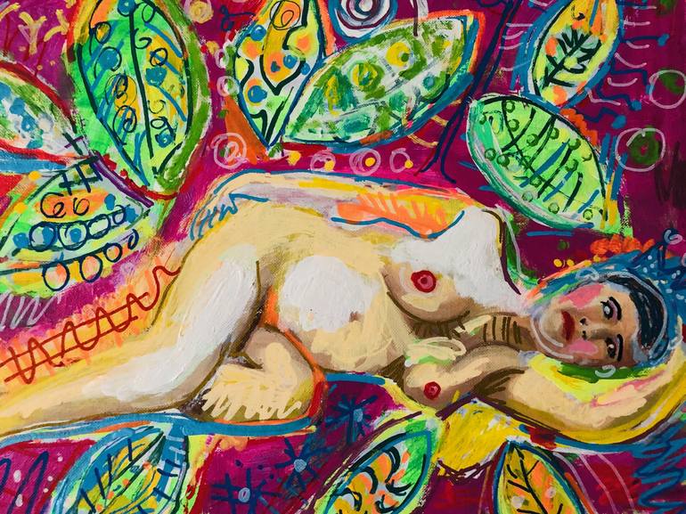 Original Pop Art Nude Painting by Katie Pfeiffer
