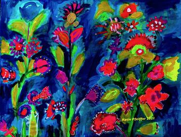 Print of Abstract Expressionism Floral Paintings by Katie Pfeiffer