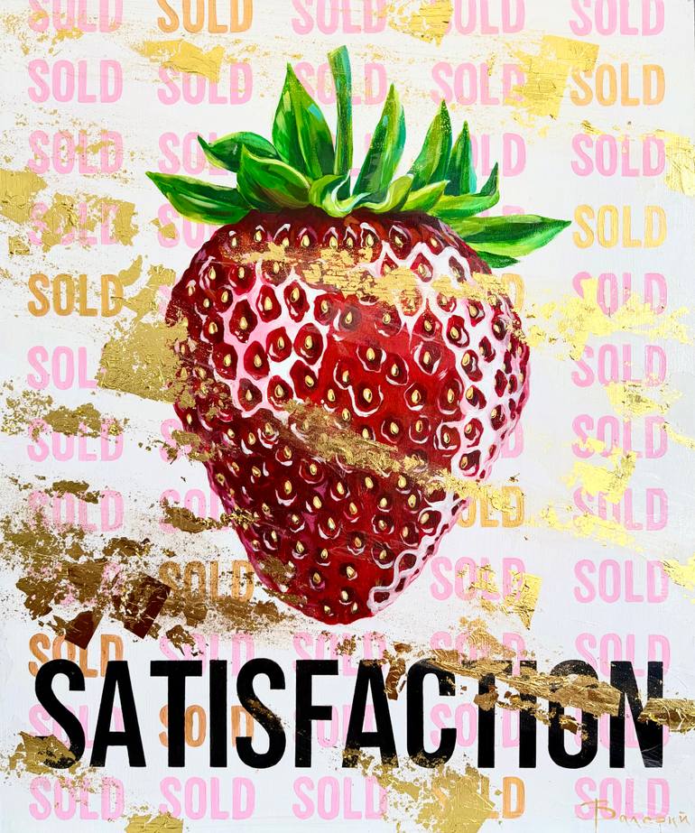Original Pop CultureCelebrity Painting by Ruben Kravets  Pop Art Art on Canvas  Satisfaction