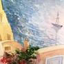 I inspired by Greece, Claude Monet, sea views. I would like this painting gives you happiness and nice mood. :)