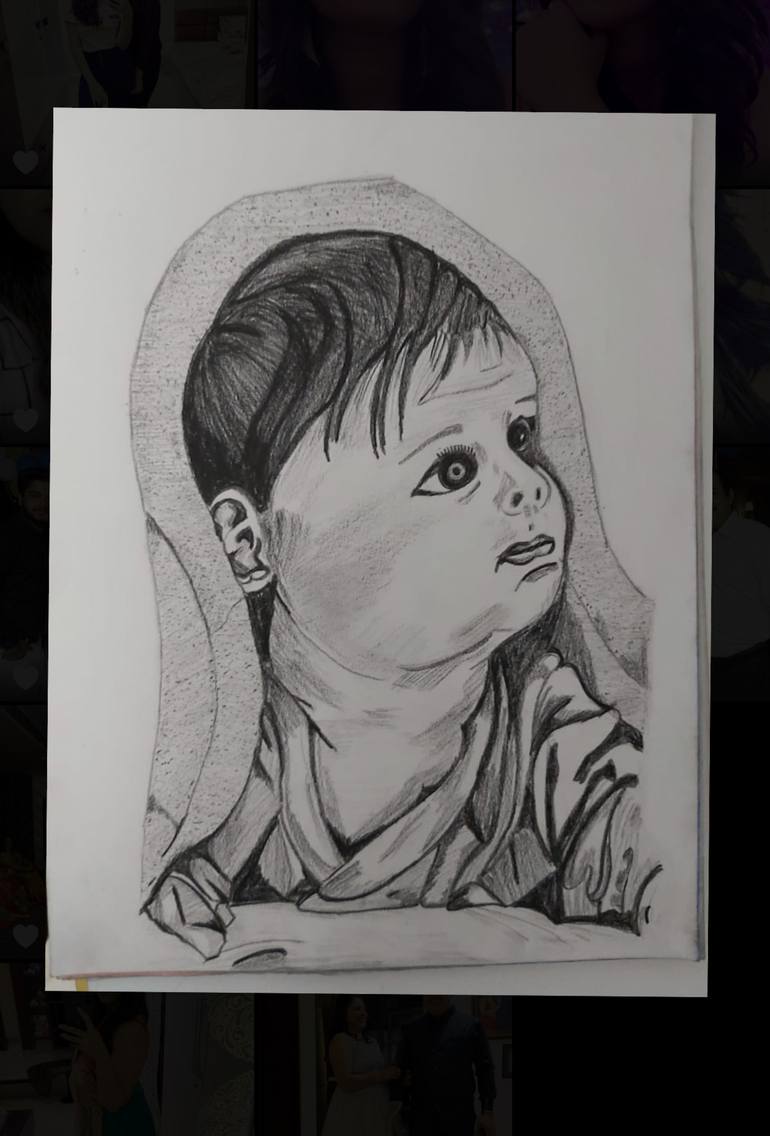 charcoal drawings of babies