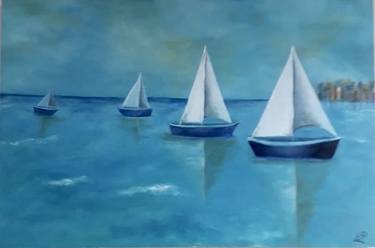 Original Modern Sailboat Paintings by Beatriz Picart