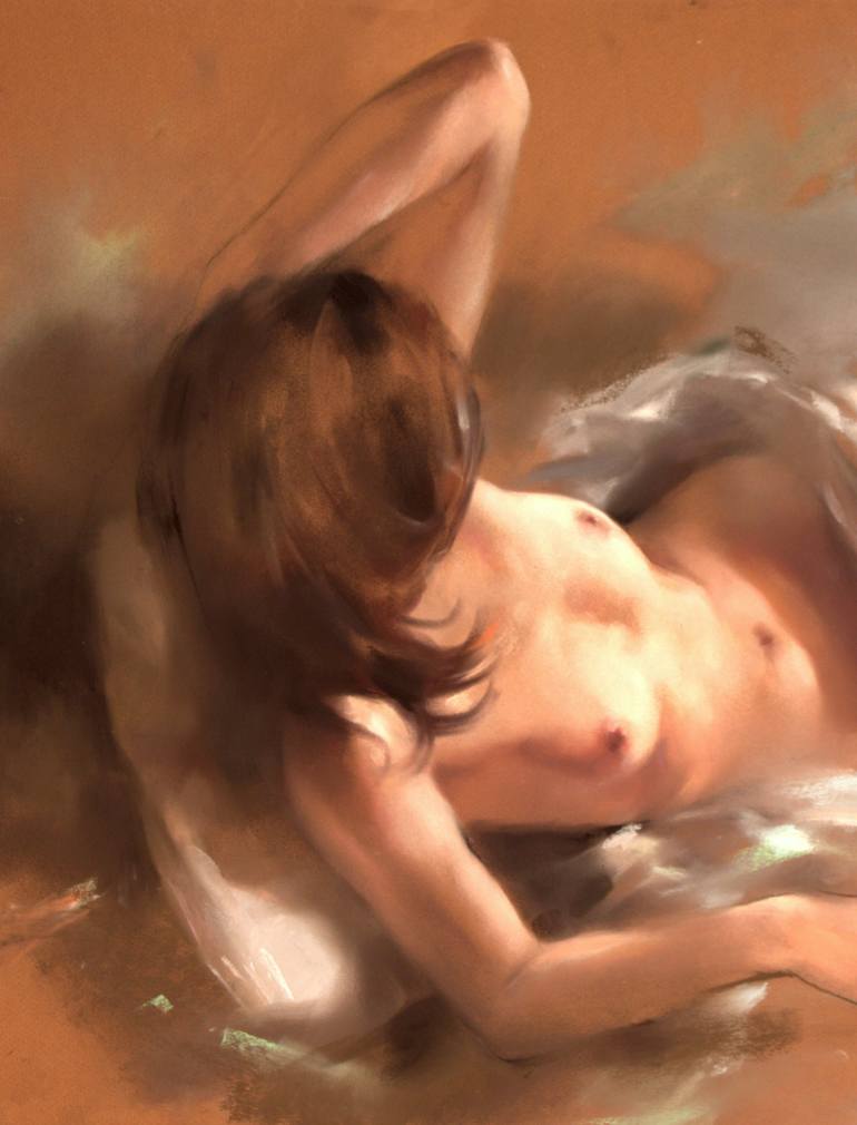 Original Fine Art Nude Painting by Anzhelika Maksimova