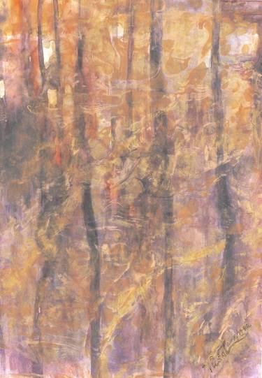 Original Abstract Expressionism Landscape Painting by Vusal Garagashli