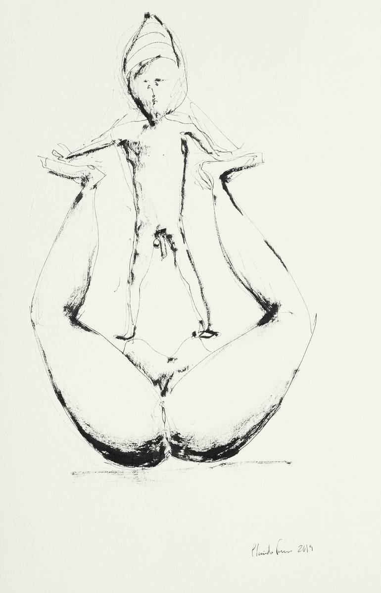 Original Expressionism Erotic Drawing by Claudio Ferreira