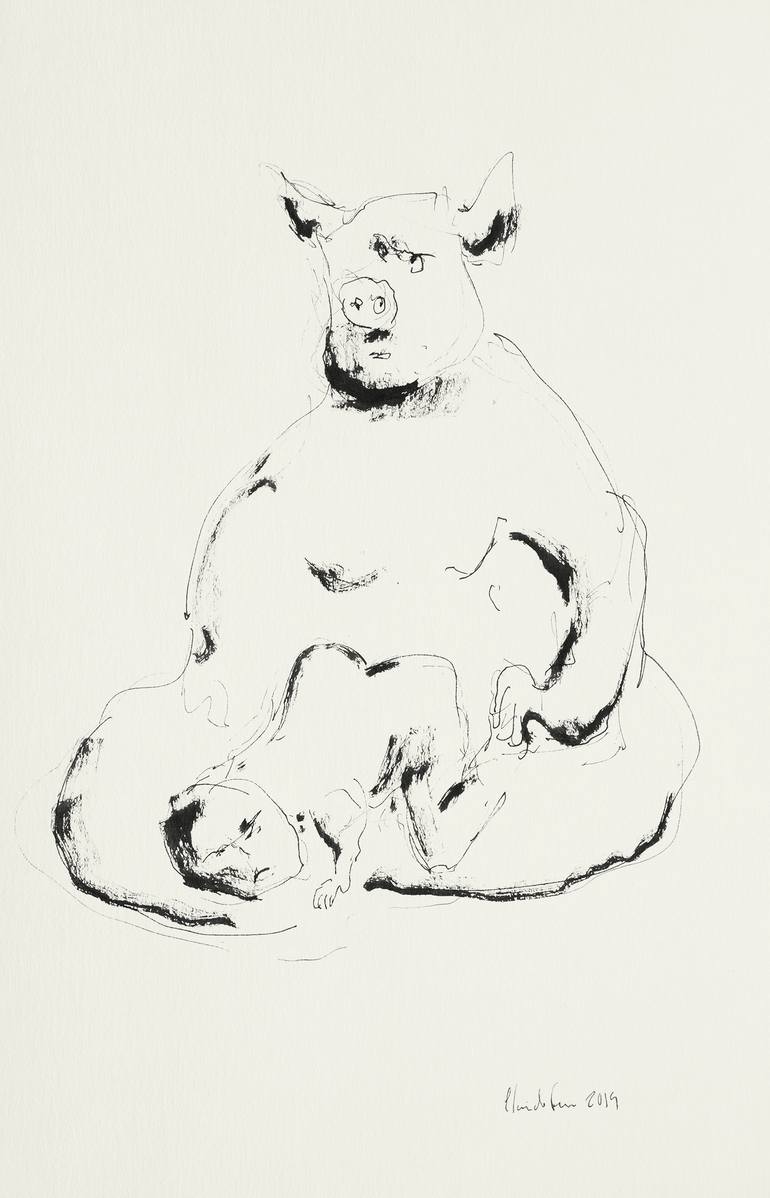 Original Expressionism Erotic Drawing by Claudio Ferreira