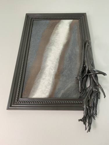 "Burreaux" Tree Root Emerging From Picture Frame Sculpture thumb