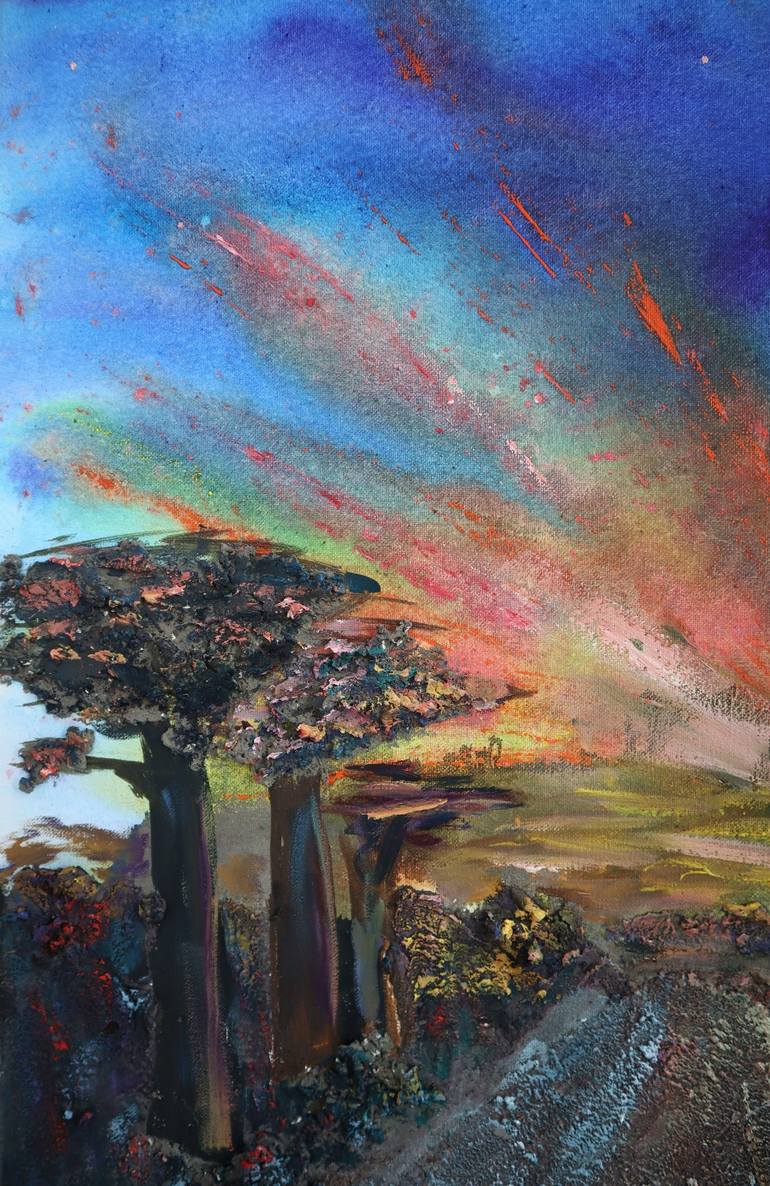Original Abstract Tree Painting by Katya Kononenko