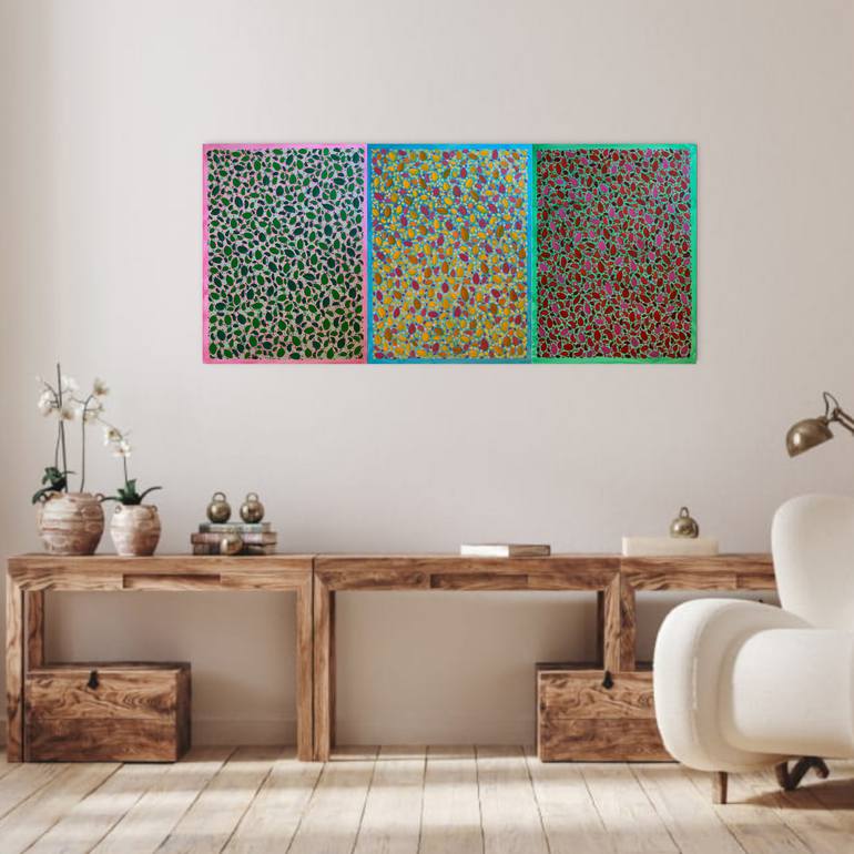 Original Abstract Floral Painting by Katya Kononenko