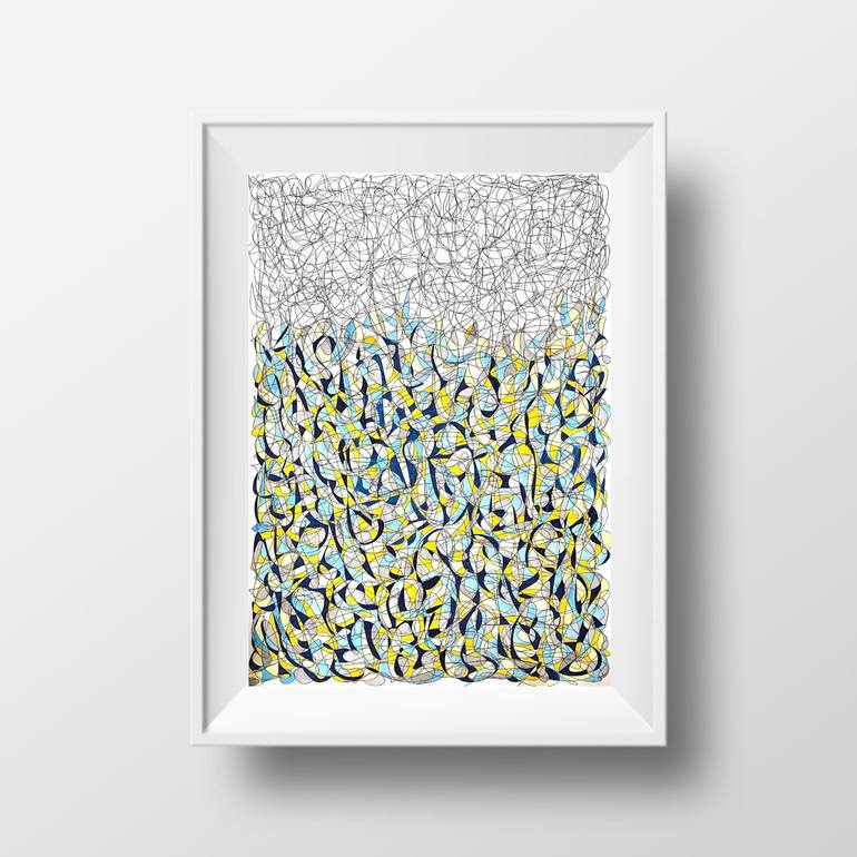 Original Abstract Floral Drawing by Katya Kononenko