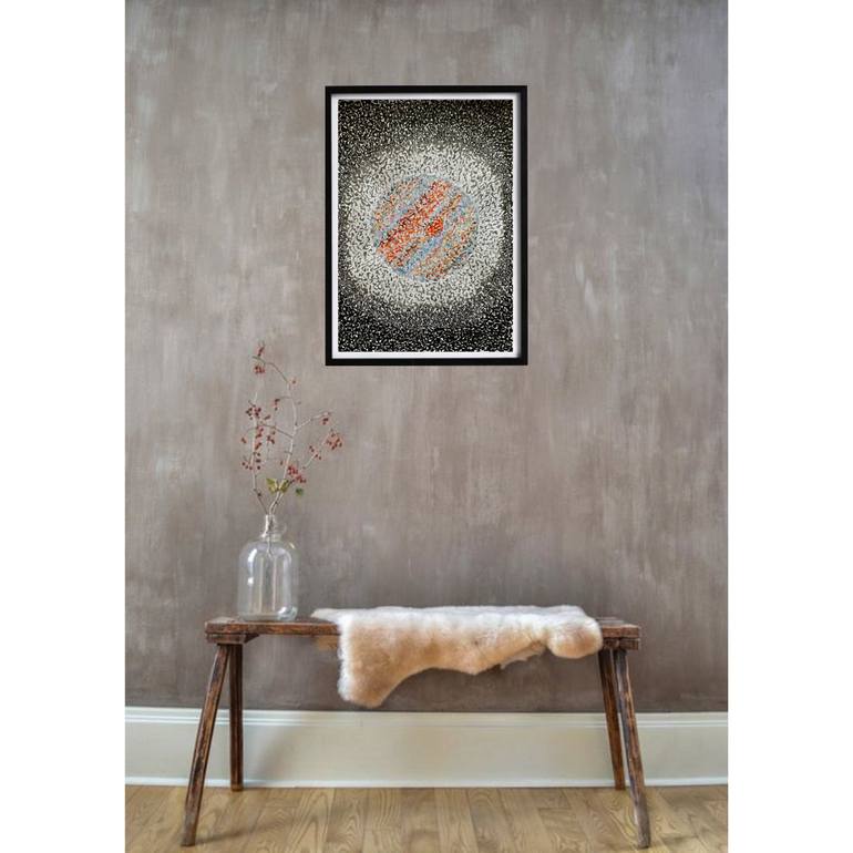 Original Abstract Expressionism Outer Space Drawing by Katya Kononenko