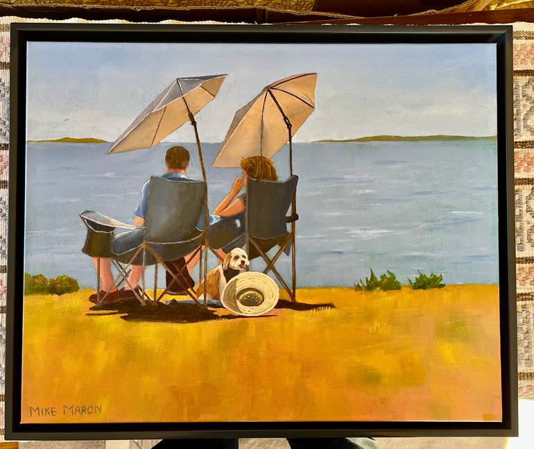 Original Figurative Beach Painting by Michael Maron