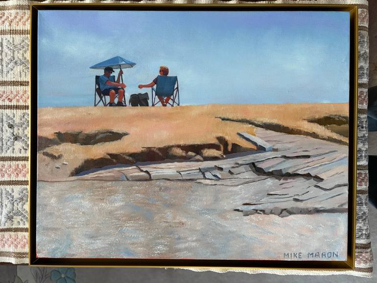 Original Figurative Beach Painting by Michael Maron