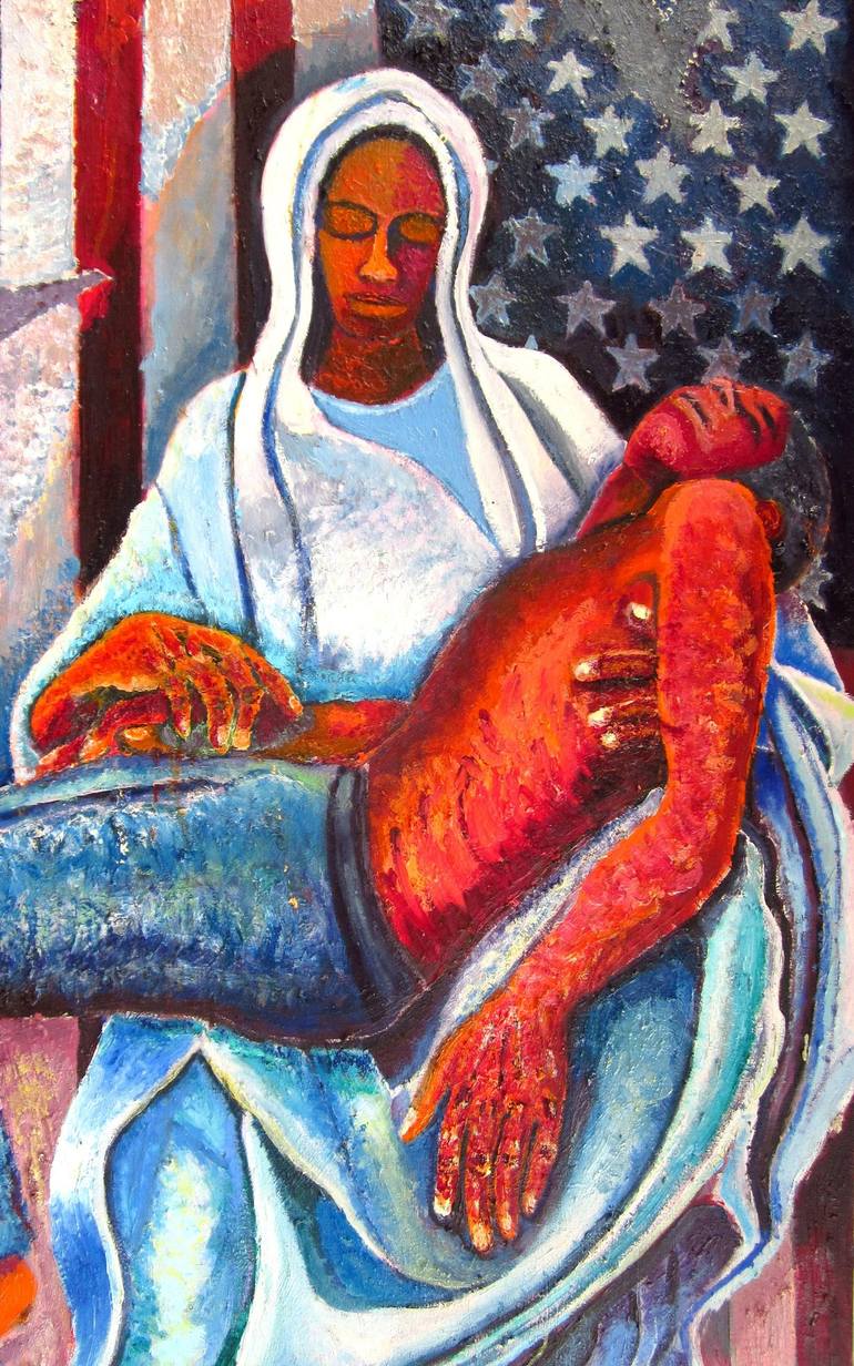 American Pieta Painting by Michael Owens | Saatchi Art India, image size:770x1232
