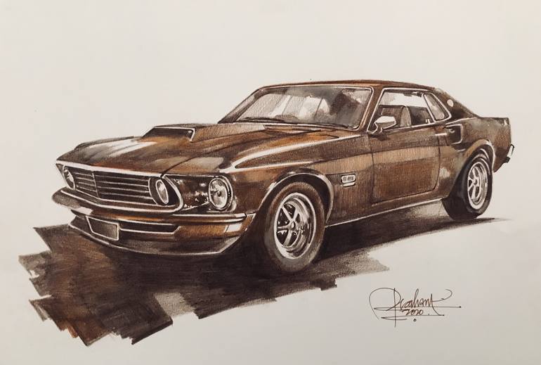 classic mustang drawings