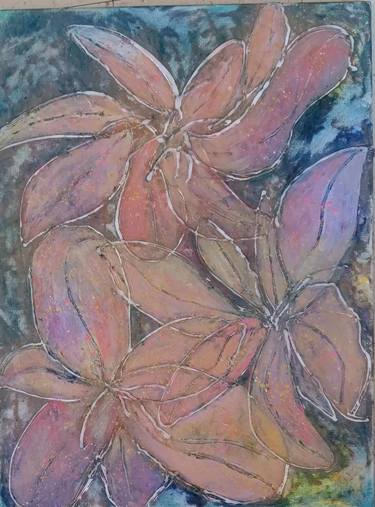 Original Impressionism Botanic Mixed Media by Sharon Blackwell