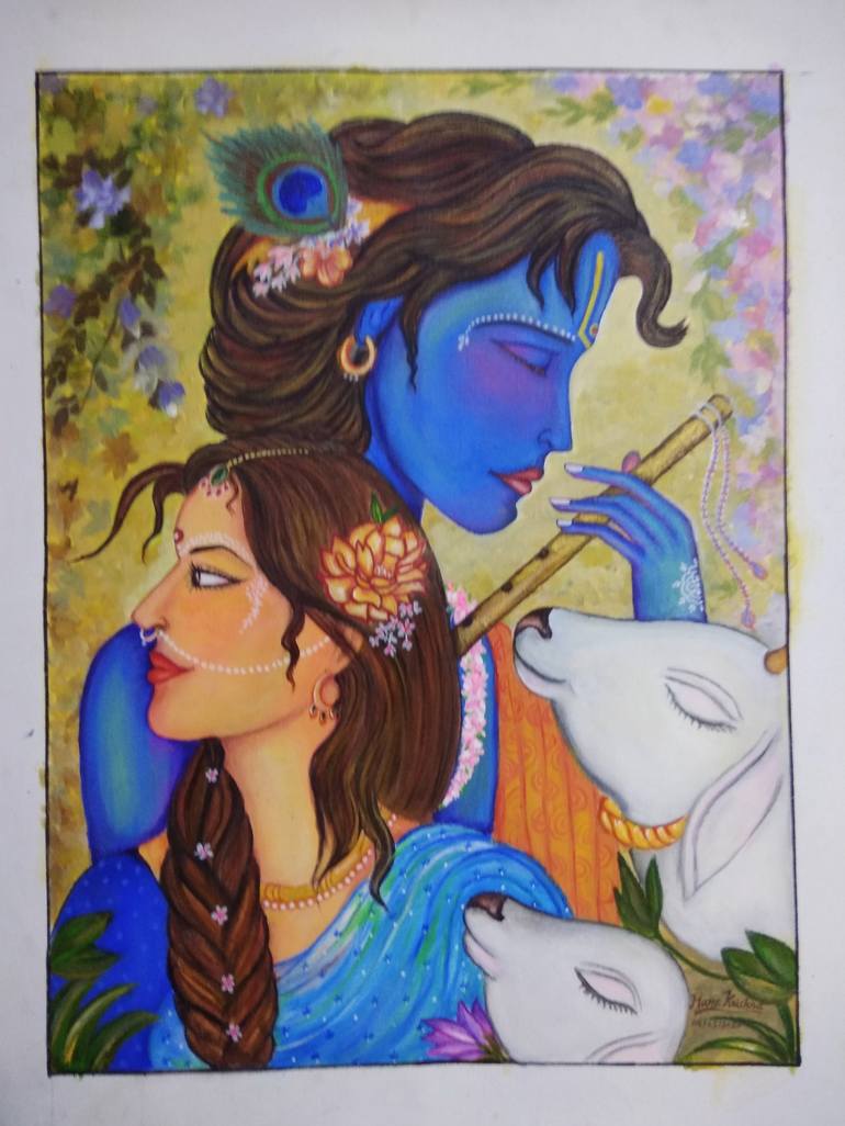 Krishna & Radha  Krishna radha, Hare krishna, Radha krishna art