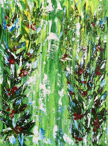 Print of Abstract Expressionism Floral Paintings by Julie Wynn