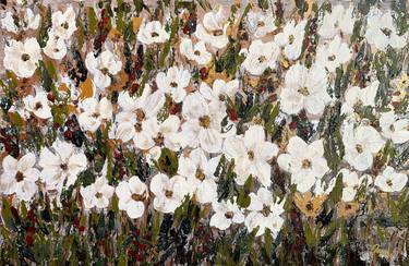Original Expressionism Floral Painting by Julie Wynn