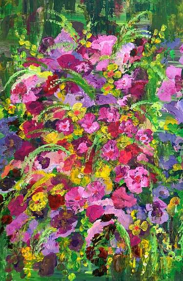 Print of Impressionism Floral Paintings by Julie Wynn