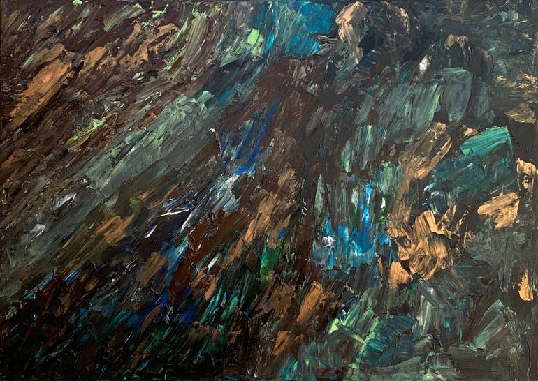 Original Abstract Painting by Julie Wynn | Abstract Art on Canvas | Guardian of the Mine