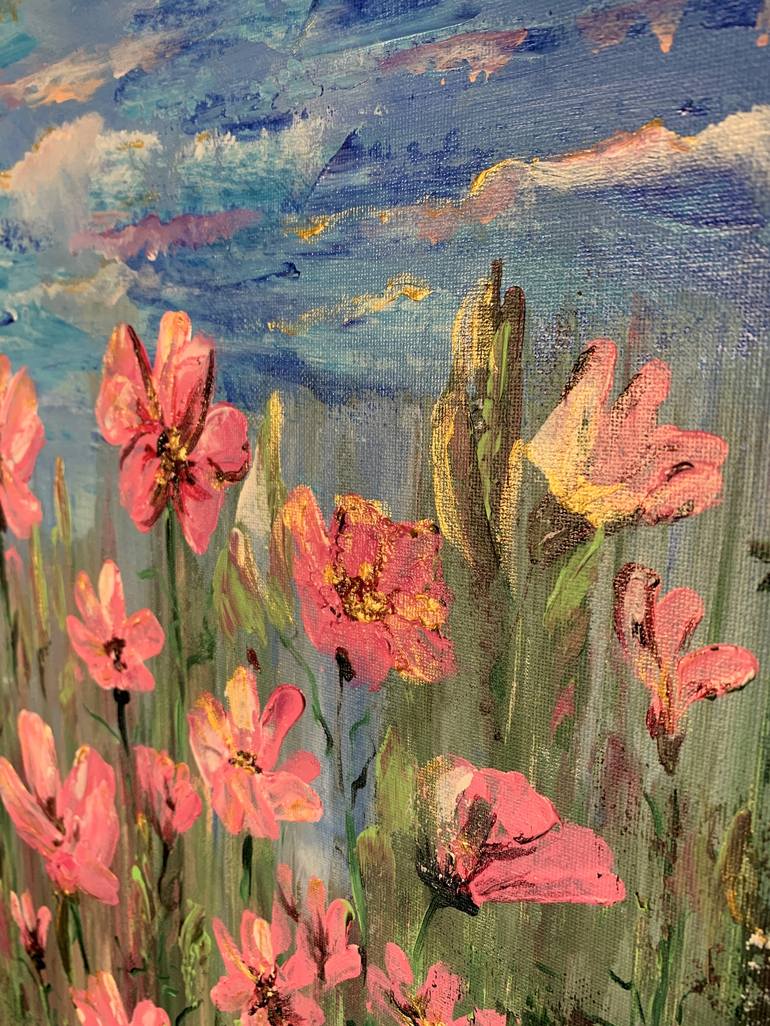 Original Impressionism Floral Painting by Julie Wynn
