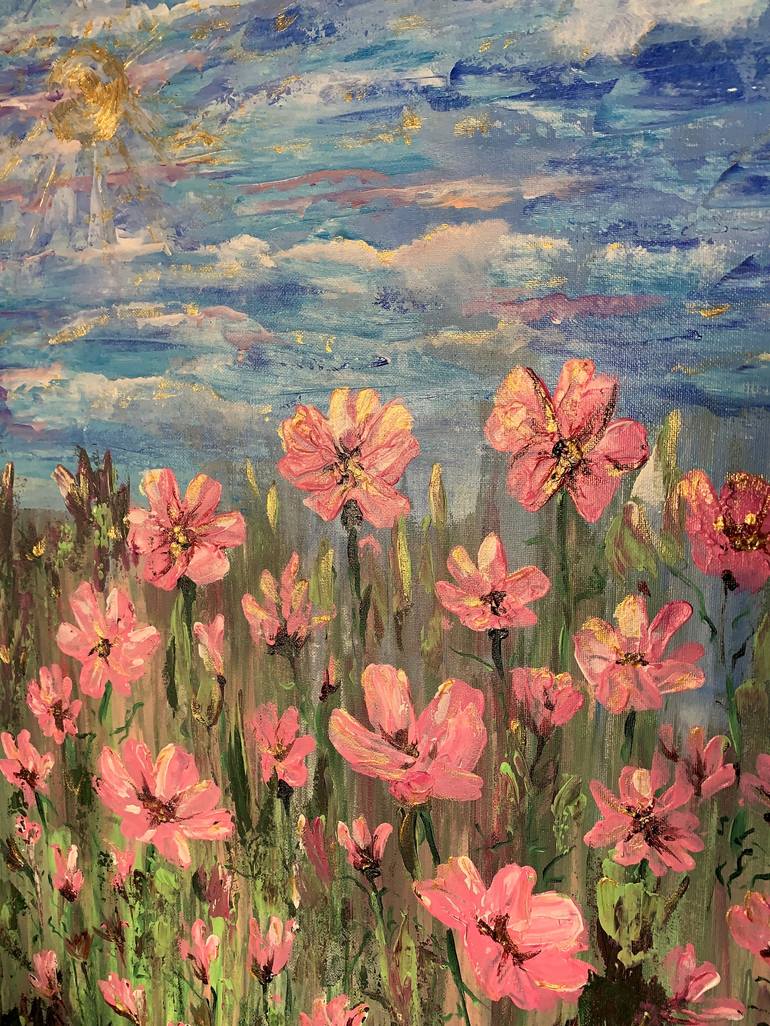 Original Impressionism Floral Painting by Julie Wynn