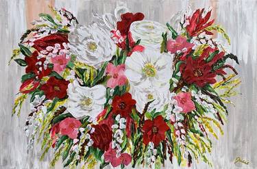 Original Fine Art Floral Paintings by Julie Wynn