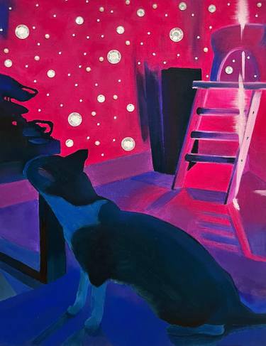 Original Conceptual Cats Paintings by Ketty Haolin Zhang