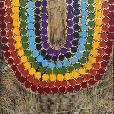 Original Abstract Geometric Painting by Veronica Russek