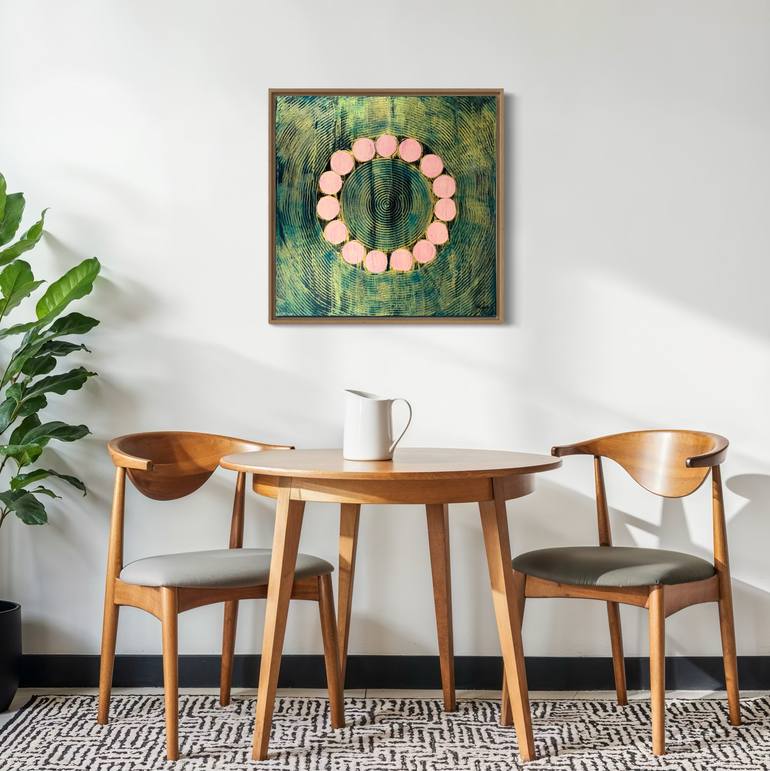 Original Abstract Geometric Painting by Veronica Russek