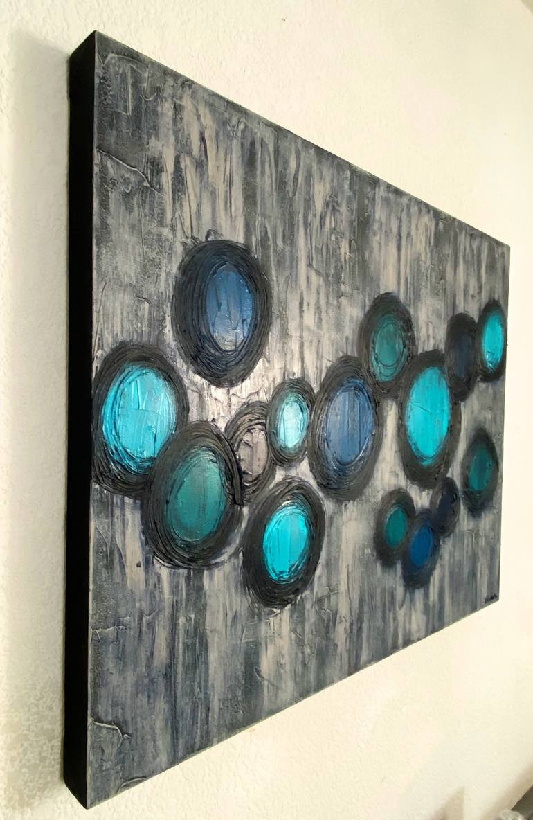 Original Abstract Geometric Painting by Veronica Russek