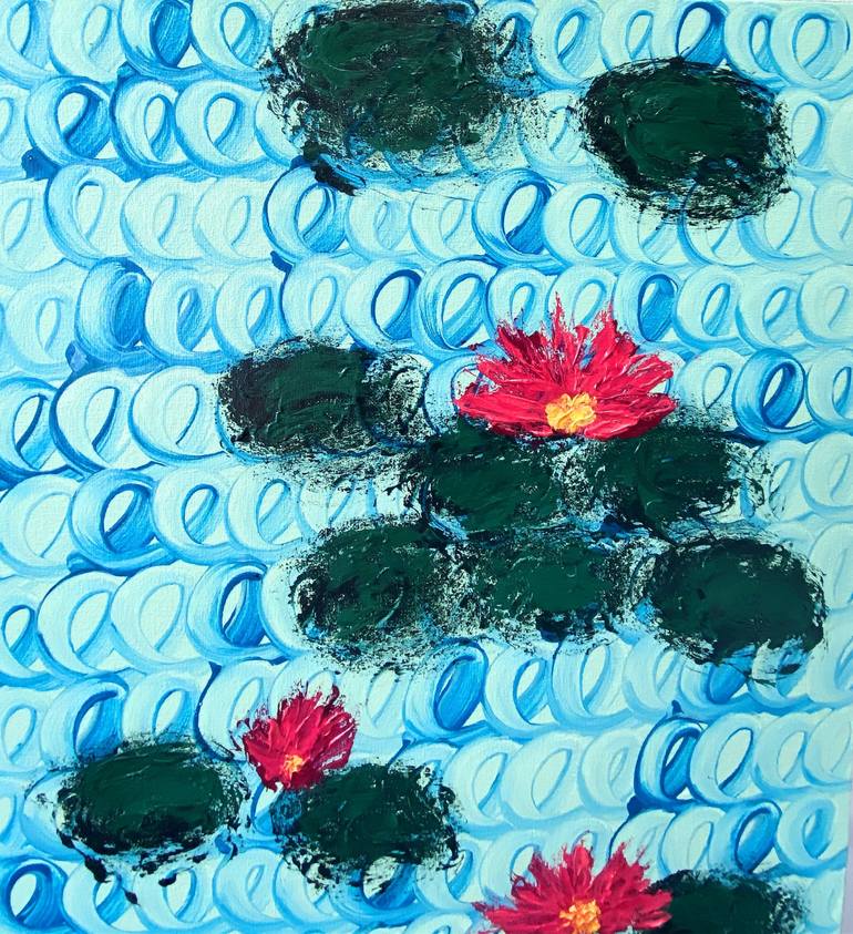 Waterlilies 9 Painting by Veronica Russek | Saatchi Art