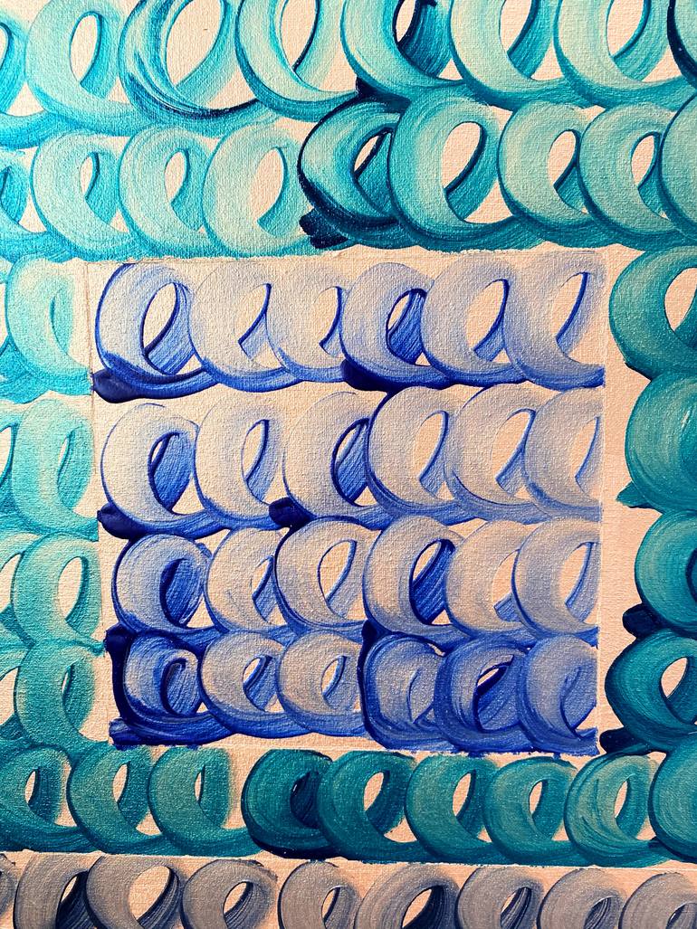 Original Abstract Geometric Painting by Veronica Russek