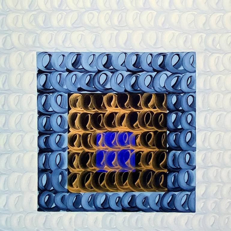 Original Abstract Geometric Painting by Veronica Russek