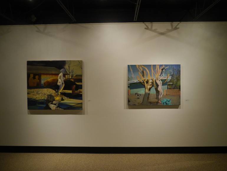 Original Surrealism Places Painting by Jessica Kirkpatrick
