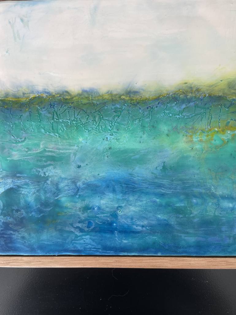 Original Abstract Beach Mixed Media by Karen Canning