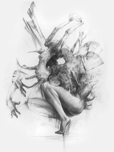 Original Black & White Abstract Drawing by Anna Urazova